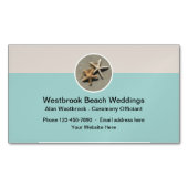 Strand bruiloft ambtenaar magnetisch visitekaartje (Voorkant)
