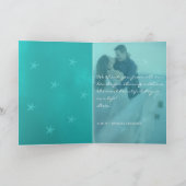 Strand bruiloft aqua blauwe zeester dank u foto bedankkaart (Binnen)