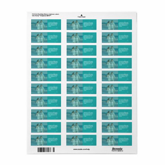 Strand bruiloft aqua liefde script foto onderwater etiket (Full Sheet)