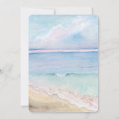 Strand Bruiloft Aquarel Save The Dates Date (Achterkant)