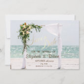 Strand Bruiloft Arbor Florale Save The Date (Voorkant)