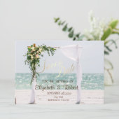 Strand Bruiloft Arbor Florale Save The Date (Staand voorkant)