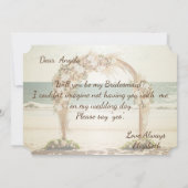 Strand bruiloft Arbor Rozen bruidsmeisje Kaart (Achterkant)