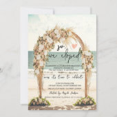 Strand Bruiloft Arbor Rozen Bruiloft Elopement Kaart (Voorkant)