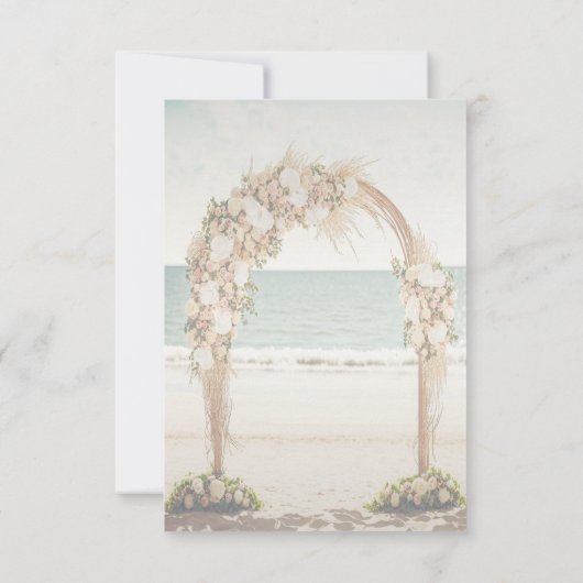 Strand bruiloft Arbor Rozen repetitie diner Kaart (Achterkant)