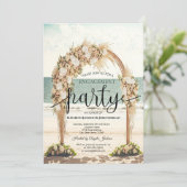 Strand Bruiloft Arbor Rozen Verloving Kaart (Staand voorkant)