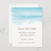 Strand Bruiloft Bewaar de datum ı Briefkaart (Voorkant / Achterkant)