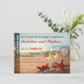 Strand bruiloft Bewaar de datum kaarten (Staand voorkant)