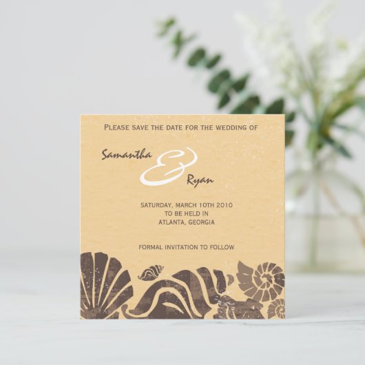 Strand Bruiloft - Bewaar de datum kaarten (Staand voorkant)