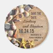 Strand bruiloft Bewaar de datum magneten met schel (Voorkant)