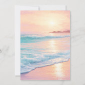 Strand Bruiloft Bewerkbare Sjabloon Kaart (Achterkant)