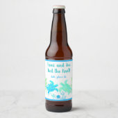Strand Bruiloft Bier Fles Label Bier Etiket (Voorkant)