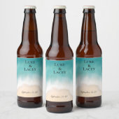 Strand bruiloft bier fles label etiket (Flessen)