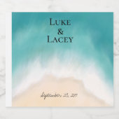 Strand bruiloft bier fles label etiket (Enkel label)