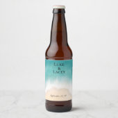 Strand bruiloft bier fles label etiket (Voorkant)