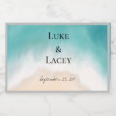 Strand bruiloft bier fles label voedselcontainer etiket (Enkel label)