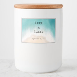 Strand bruiloft bier fles label voedselcontainer etiket