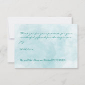 Strand bruiloft blauw roze tropische FOTO dank u Bedankkaart (Achterkant)