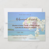 Strand Bruiloft Bloemen Proefavondeten Kaart (Voorkant)