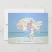 Strand Bruiloft Bloemen Proefavondeten Kaart (Achterkant)