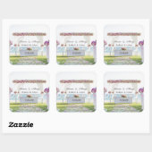 Strand Bruiloft Bloemen Vierkante Sticker (Vel)