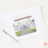 Strand Bruiloft Bloemen Vierkante Sticker (Envelop)