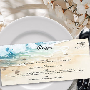 Strand Bruiloft Blue Ocean Coastal Thema Menu