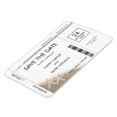 Strand Bruiloft Boarding Pass Save the Date Magnet Magneet (Linkerzijde)