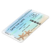 Strand Bruiloft Boarding Pass Save the Date Magnet Magneet (Linkerzijde)
