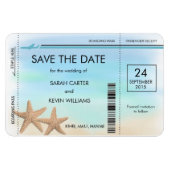 Strand Bruiloft Boarding Pass Save the Date Magnet Magneet (Horizontaal)