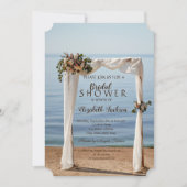 Strand Bruiloft Boog Bloemen Bruidsfeest Kaart (Voorkant)