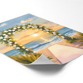 Strand Bruiloft Boog Bloemschildering in Waterverf Poster (Hoek)