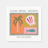 Strand Bruiloft Bridal Shower Modern Leuk OP MAAT Servet (Voorkant)