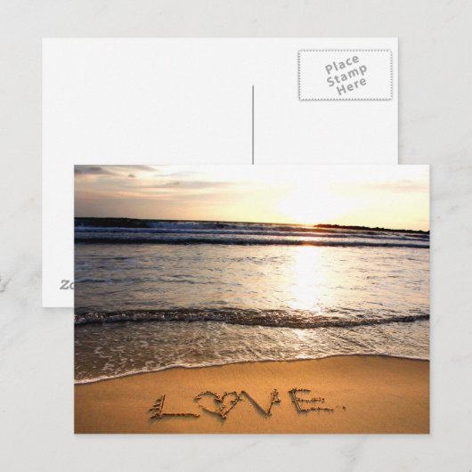 Strand bruiloft Briefkaart (Voorkant / Achterkant)