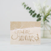 Strand bruiloft bruidsdouche uitnodiging--Zand & Z Uitnodiging Briefkaart (Staand voorkant)