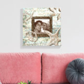 Strand Bruiloft Canvas Fotosjabloon Zand Afdruk (Insitu (Woonkamer))
