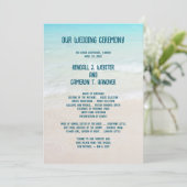 Strand bruiloft ceremonie programma Sjabloon (Staand voorkant)