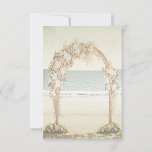Strand Bruiloft Chic Arbor Rozen Save The Date (Achterkant)