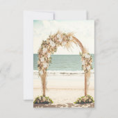 Strand Bruiloft Chic prieel Rozen Proefdiner Kaart (Achterkant)