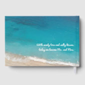 Strand Bruiloft Chique Modern Minimaal Turquoise Gastenboek (Achterkant)