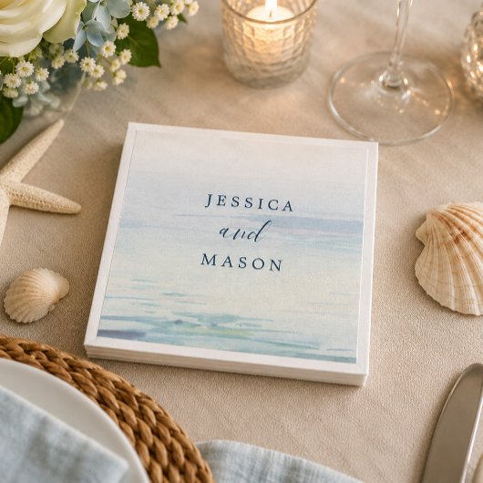 Strand Bruiloft Cocktail Servet