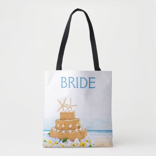Strand Bruiloft Collectie Bold Gepersonaliseerde b Tote Bag (Voorkant)