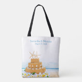 Strand Bruiloft Collectie Gepersonaliseerde bruids Tote Bag (Achterkant)