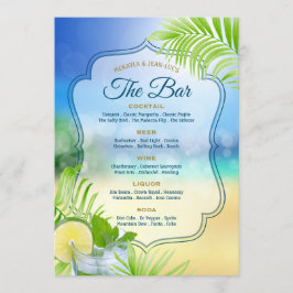 Strand Bruiloft Cool Mojito Palm laat de open bar Menu