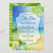 Strand Bruiloft Cool Mojito Palm laat de open bar Menu (Voorkant / Achterkant)
