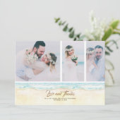 Strand bruiloft dank u foto bedankkaart (Staand voorkant)
