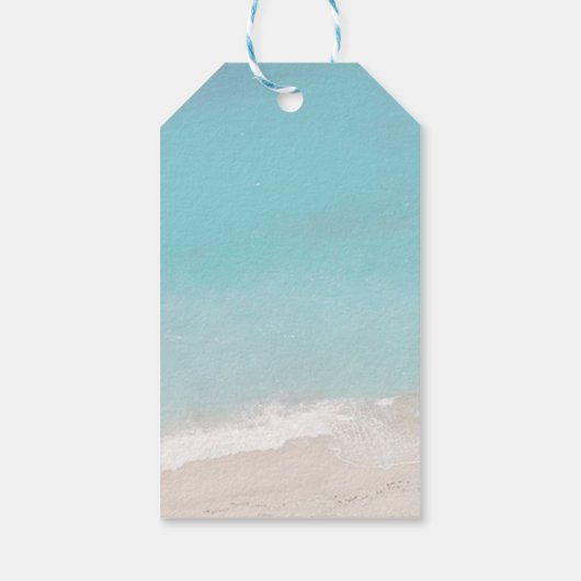 Strand bruiloft dank u gunst cadeaulabel (Achterkant)