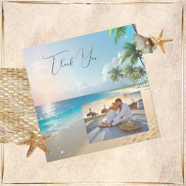 Strand bruiloft dank u kaarten