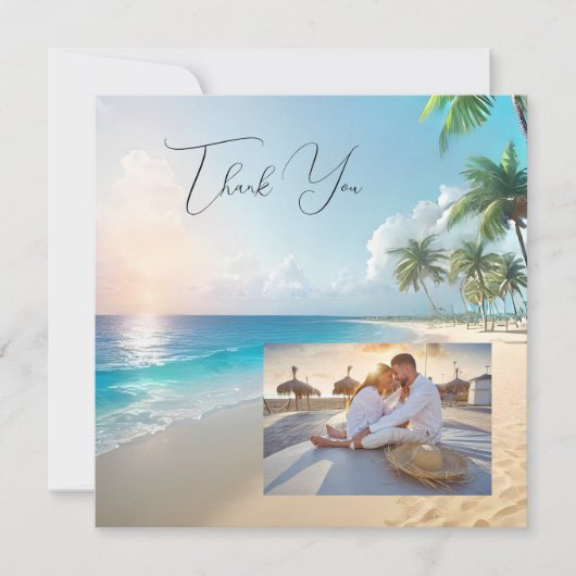 Strand bruiloft dank u kaarten (Voorkant)