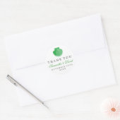 Strand bruiloft dank u scallop shell groen ronde sticker (Envelop)